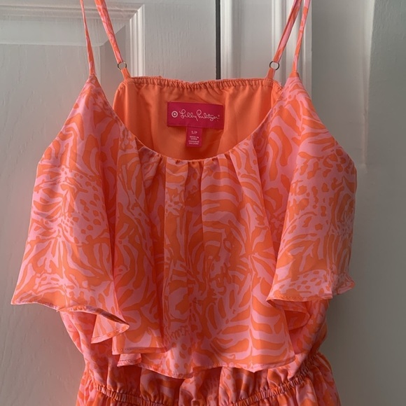 Lilly PulitzerTarget Giraffe Animal 🦒Print Tangerine Orange Pink Mini Dress S/P - Picture 3 of 7